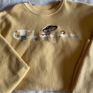 yellow, medium, mushroom, champion crewneck sweatshirt🍄